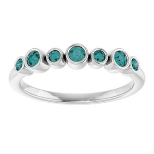 Platinum Natural Alexandrite Bezel-Set Ring