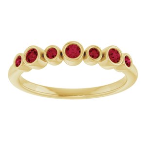 14K Yellow Gold Natural Ruby Bezel-Set Ring