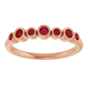 14K Rose Gold Lab-Grown Ruby Bezel-Set Ring