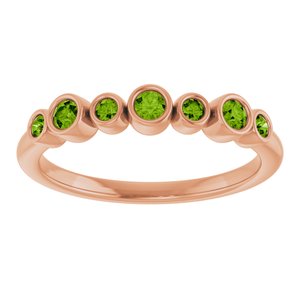 14K Rose Gold Natural Peridot Bezel-Set Ring
