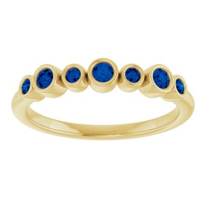 14K Yellow Gold Natural Blue Sapphire Bezel-Set Ring