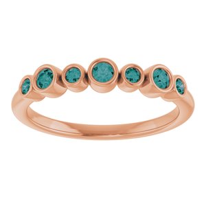 14K Rose Gold Natural Alexandrite Bezel-Set Ring