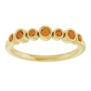 14K Yellow Gold Natural Citrine Bezel-Set Ring