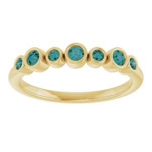 14K Yellow Gold Natural Alexandrite Bezel-Set Ring