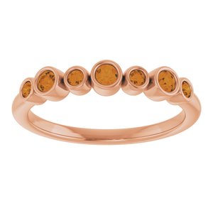 14K Rose Gold Natural Citrine Bezel-Set Ring