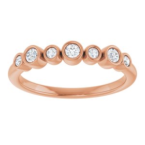 14K Rose Gold 1/5 CTW Natural Diamond Bezel-Set Ring
