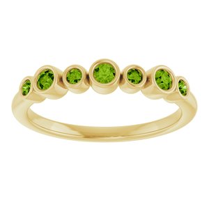 14K Yellow Gold Natural Peridot Bezel-Set Ring