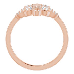 14K Rose Gold 1/3 CTW Natural Diamond Clover Ring