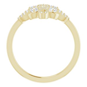 14K Yellow Gold 1/3 CTW Natural Diamond Clover Ring