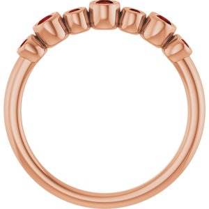 14K Rose Gold Natural Mozambique Garnet Bezel-Set Ring