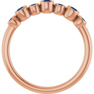 14K Rose Gold Natural Blue Sapphire Bezel-Set Ring