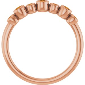 14K Rose Gold Natural Citrine Bezel-Set Ring