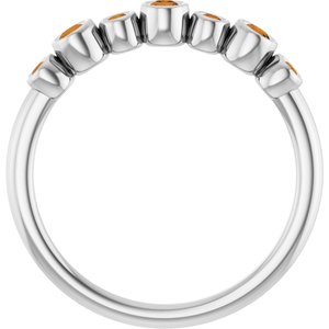 Platinum Natural Citrine Bezel-Set Ring