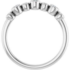 Platinum 1/5 CTW Natural Diamond Bezel-Set Ring