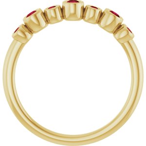 14K Yellow Gold Natural Ruby Bezel-Set Ring