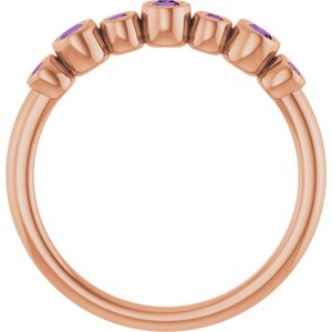 14K Rose Gold Natural Amethyst Bezel-Set Ring