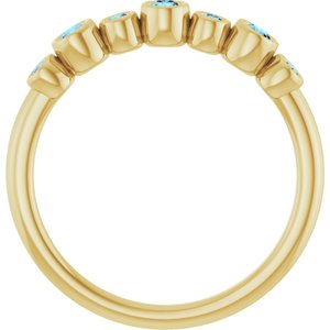 14K Yellow Gold Natural Aquamarine Bezel-Set Ring