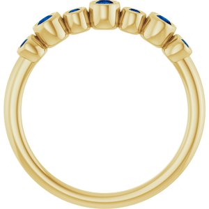 14K Yellow Gold Natural Blue Sapphire Bezel-Set Ring
