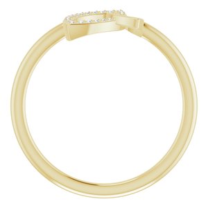 14K Yellow Gold .05 CTW Natural Diamond Double Leaf Ring