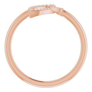14K Rose Gold .05 CTW Natural Diamond Double Leaf Ring