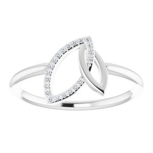 Platinum .05 CTW Natural Diamond Double Leaf Ring