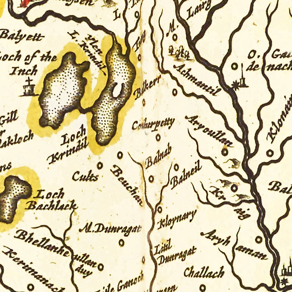 Vintage Map of West Galloway, Scotland 1665