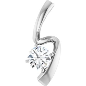 Solitaire Freeform Pendant