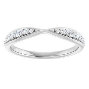 Platinum 1/5 CTW Natural Diamond Pinched Contour Band