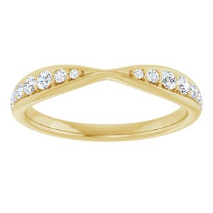 14K Yellow 1/5 CTW Lab-Grown Diamond Pinched Contour Band