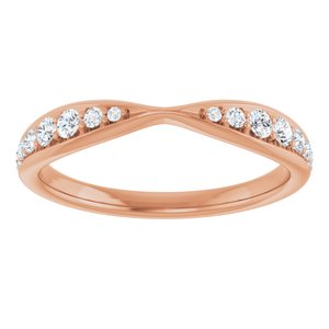 14K Rose 1/5 CTW Lab-Grown Diamond Pinched Contour Band