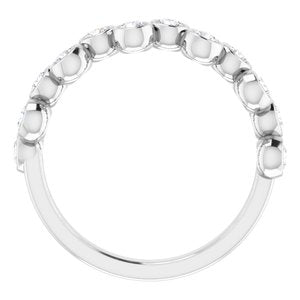 14K White Gold 3/4 CTW Natural Diamond Bezel-Set Ring