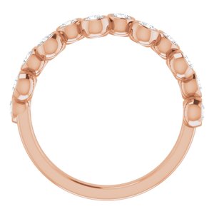 14K Rose Gold 3/4 CTW Natural Diamond Bezel-Set Ring