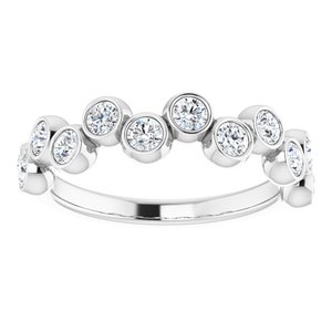 14K White Gold 3/4 CTW Natural Diamond Bezel-Set Ring