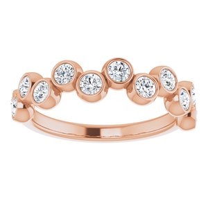 14K Rose Gold 3/4 CTW Natural Diamond Bezel-Set Ring