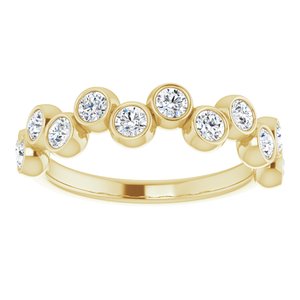 14K Yellow Gold 3/4 CTW Natural Diamond Bezel-Set Ring