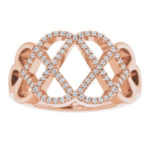 14K Rose Gold 1/5 CTW Diamond Woven Ring
