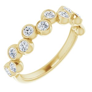 14K Yellow Gold 3/4 CTW Natural Diamond Bezel-Set Ring