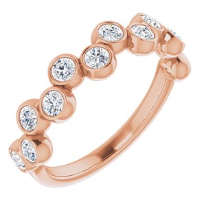 14K Rose Gold 3/4 CTW Natural Diamond Bezel-Set Ring