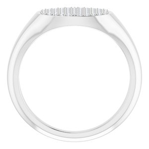 14K White Gold 1/3 CTW Natural Diamond Signet Ring