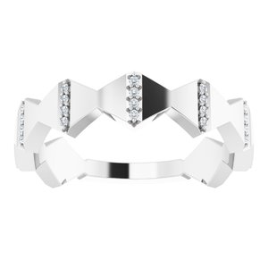 Platinum 1/10 CTW Natural Diamond Geometric Ring