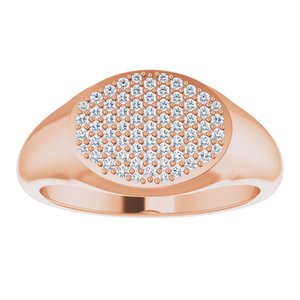 14K Rose Gold 1/3 CTW Natural Diamond Signet Ring