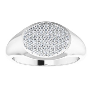 Sterling Silver 1/3 CTW Natural Diamond Signet Ring