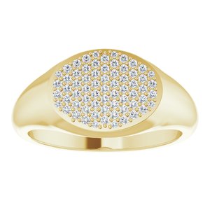 14K Yellow Gold 1/3 CTW Natural Diamond Signet Ring