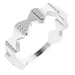 Sterling Silver 1/10 CTW Natural Diamond Geometric Ring