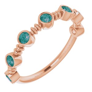 14K Rose Gold Lab-Grown Alexandrite Bezel-Set Ring