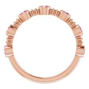 14K Rose Gold Natural Pink Tourmaline Bezel-Set Ring