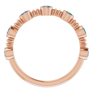 14K Rose Gold Lab-Grown Alexandrite Bezel-Set Ring