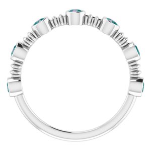 Sterling Silver Lab-Grown Alexandrite Bezel-Set Ring