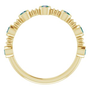 14K Yellow Gold Lab-Grown Alexandrite Bezel-Set Ring