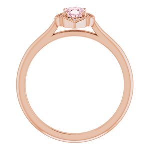 14K Rose Gold Natural Pink Morganite & .03 CTW Natural Diamond Ring